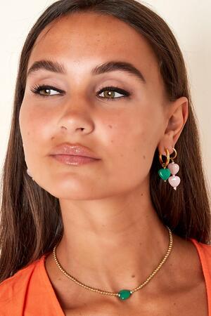 Boucles d'oreilles double coeur - collection #summergirls Rose Acier inoxydable h5 Image3